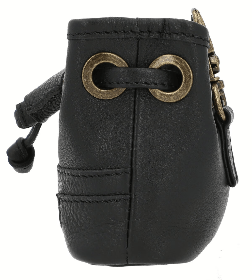 Premium Black Leather Dog Treat Bag