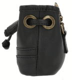 Premium Black Leather Dog Treat Bag