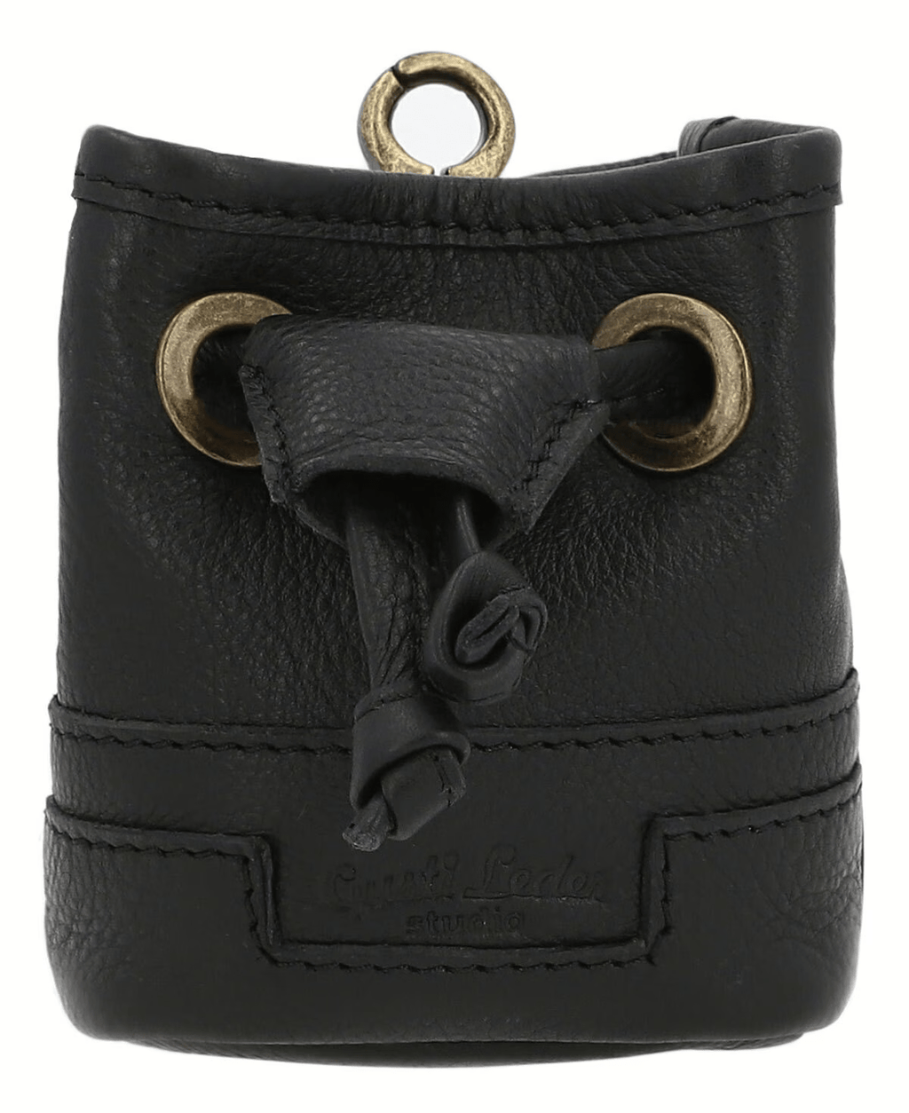 Premium Black Leather Dog Treat Bag