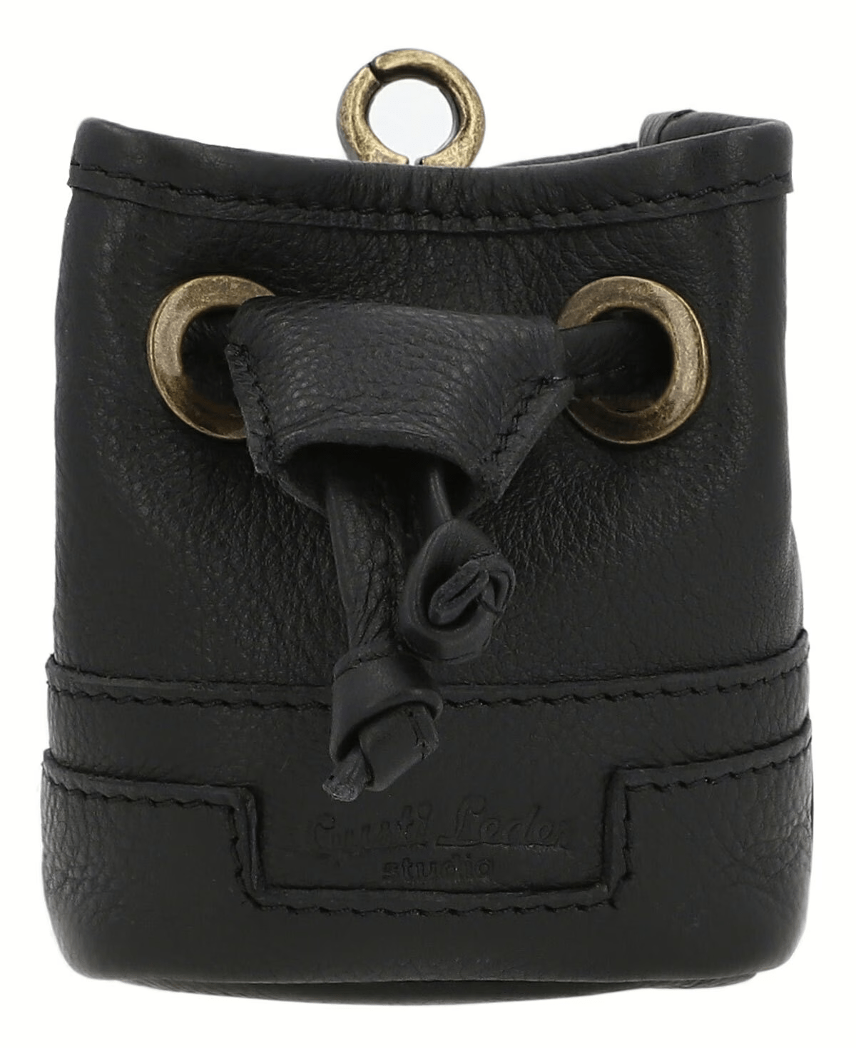 Premium Black Leather Dog Treat Bag