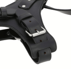 Premium Black Leather Dog Chest Harness