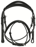Premium Black Leather English Snaffle Bridle