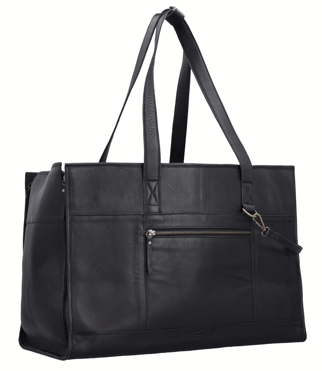 Premium Black Leather Pet Carrier Bag