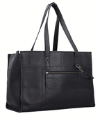 Premium Black Leather Pet Carrier Bag