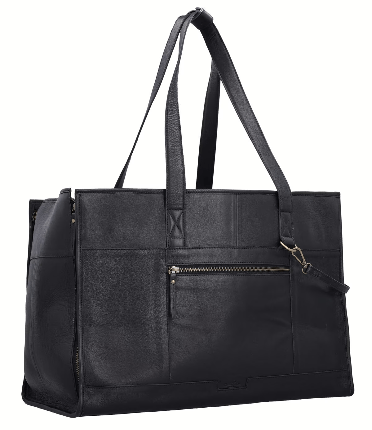 Premium Black Leather Pet Carrier Bag