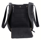 Premium Black Leather Pet Carrier Bag