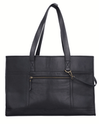 Premium Black Leather Pet Carrier Bag