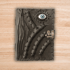 Mystic Evil Eye Hand-Stitched Leather Diary with Antique Lock