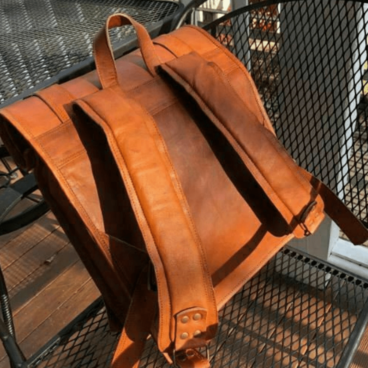 Craftshades - 11 x 20 x 4 Inch 100% Genuine Roll Leather Shoulder Backpack | Unisex