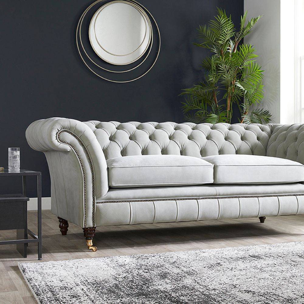 Drummond Tufted Leather Chesterfield Sofa