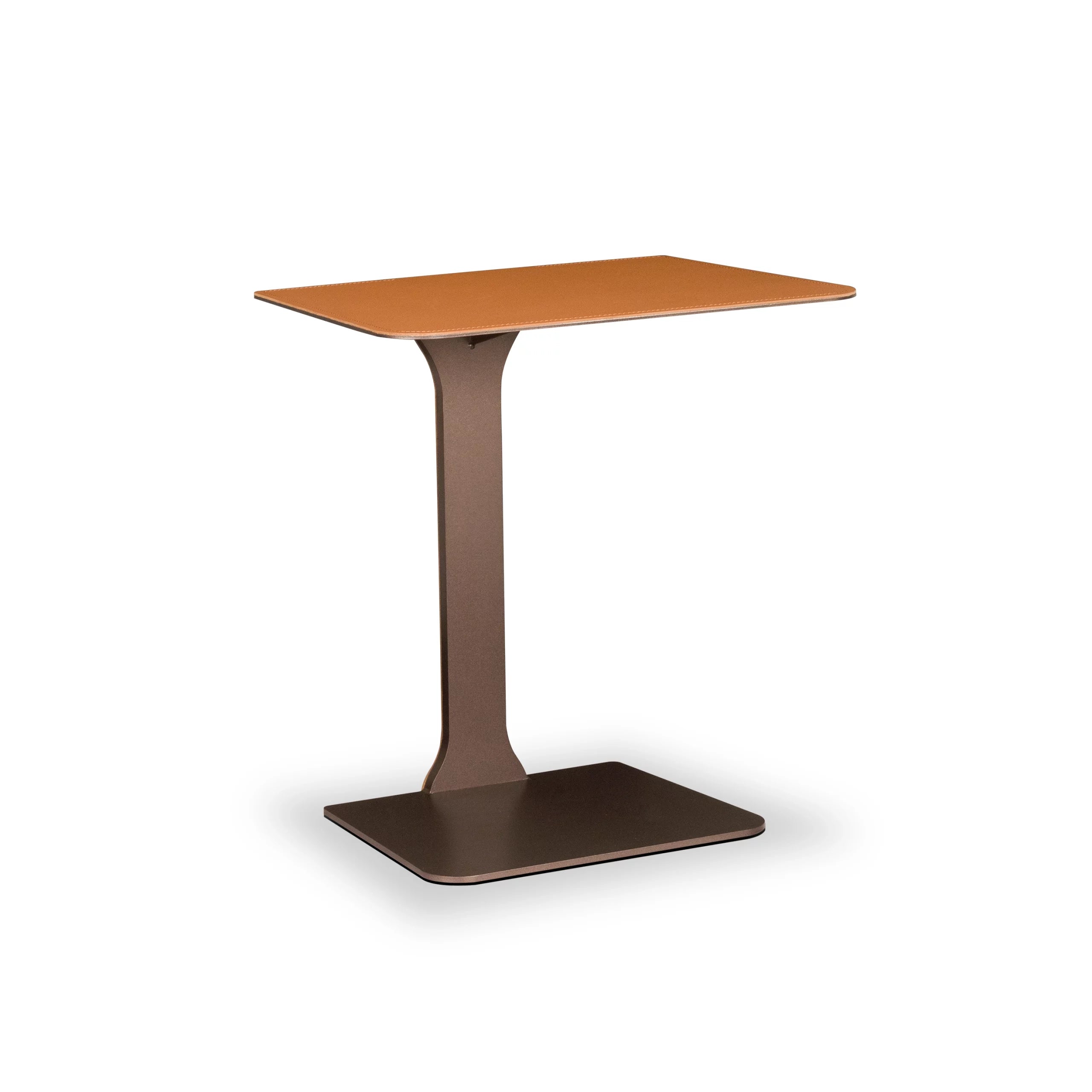 Garett Brown-Grey Leather Side &amp; End Table
