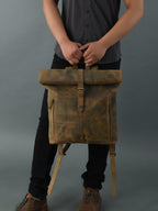 CraftShades Vintage buffalo leather backpack for men's &amp; womens