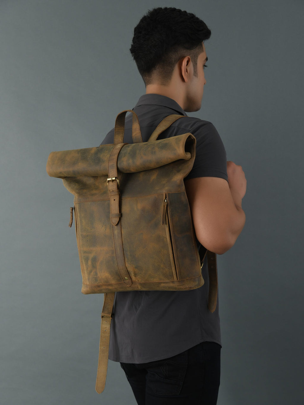 CraftShades Vintage buffalo leather backpack for men's &amp; womens
