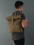 CraftShades Vintage buffalo leather backpack for men's &amp; womens