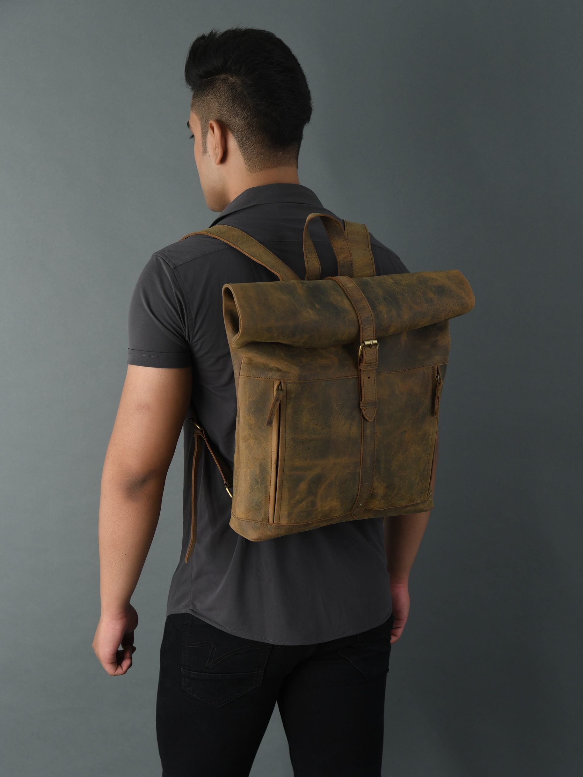 CraftShades Vintage buffalo leather backpack for men's &amp; womens
