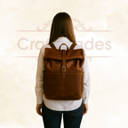 Craftshades - 100% Genuine Roll 13*18 Inch Goat Leather Shoulder Backpack | Unisex