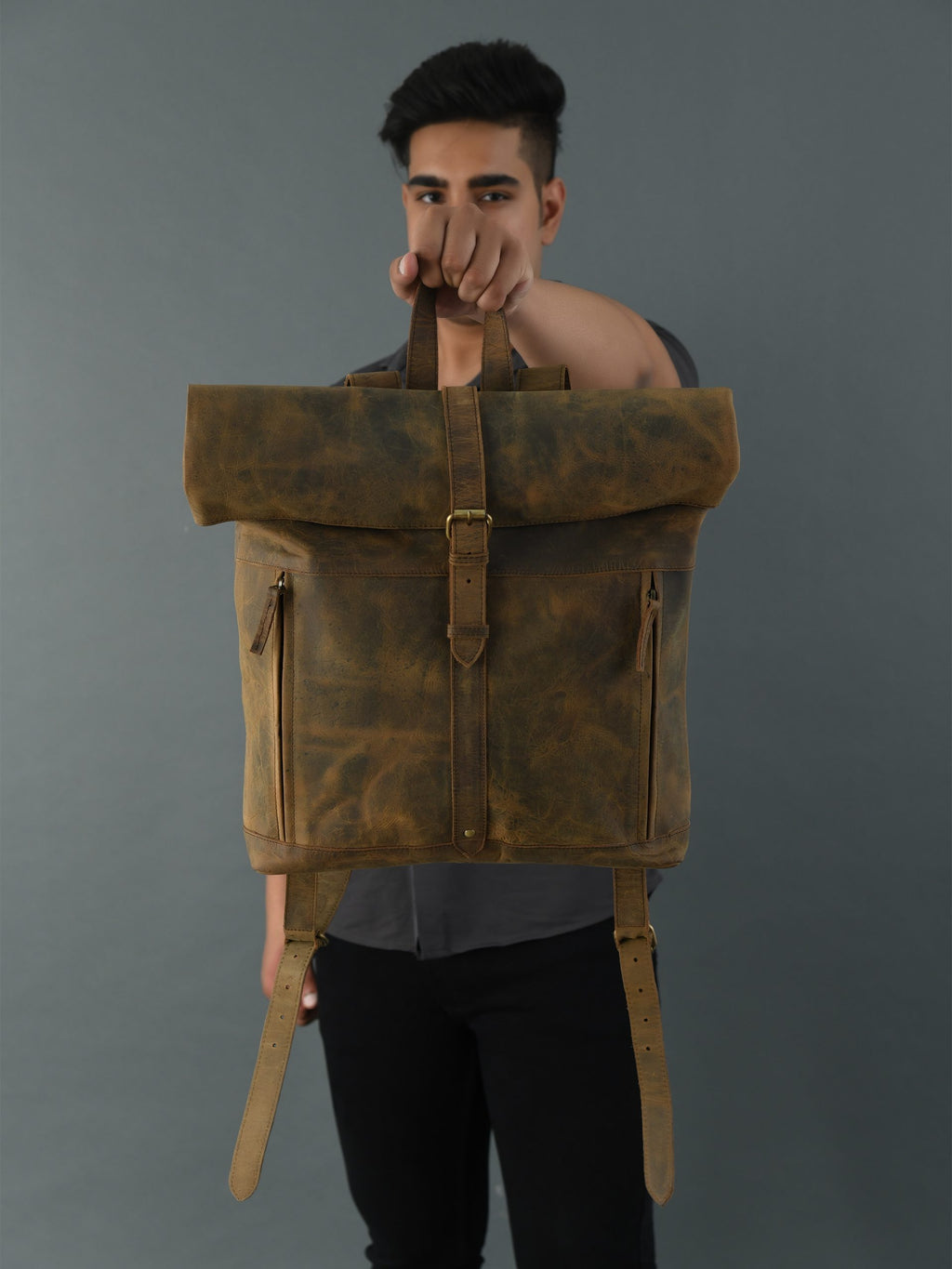 CraftShades Vintage buffalo leather backpack for men's &amp; womens