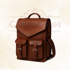 Craftshades – 11 x 15 x 3 Inch 4 Pockets Dark Brown Handcrafted Leather Backpack | 100% Genuine Leather