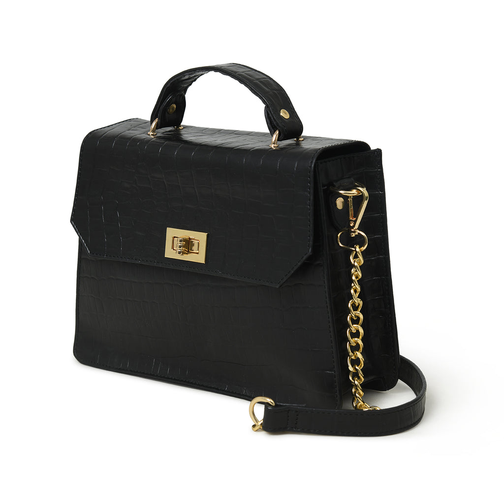 Craftshades – Handcrafted Unique Sling Buffalo Leather Bag for Women’s black