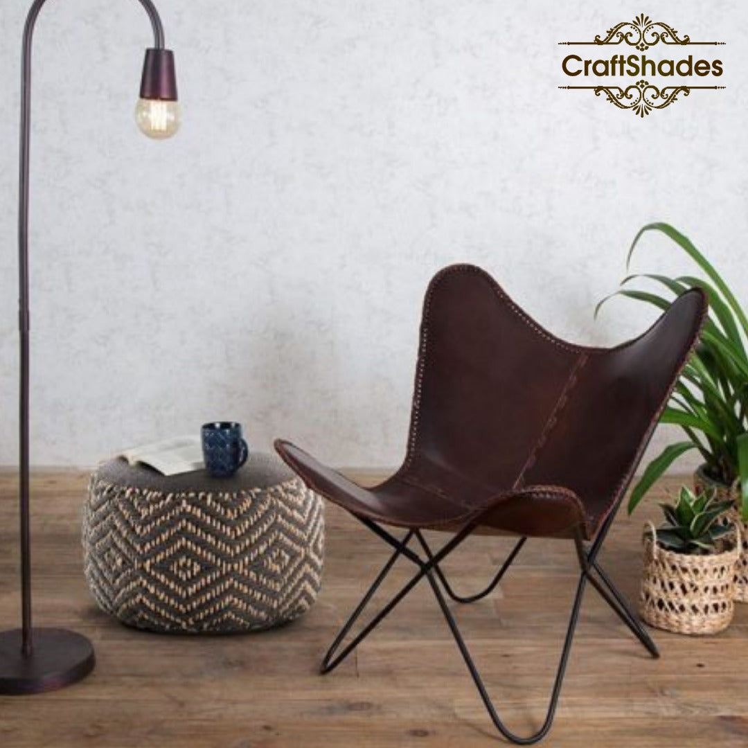 Craftshades Handcrafted Butterfly chair Buffalo leather