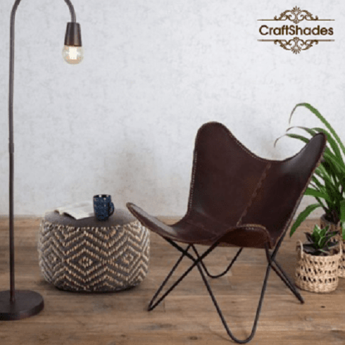 Butterfly chair brown cover Goat leather