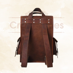 Craftshades –  4 Pocket Handcrafted Leather Backpack (Dark Brown) | 100% Genuine Leather