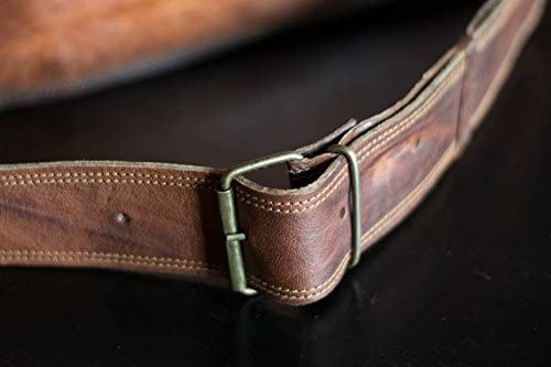 Craftshades - 9 Inch  Full Flap Plain Handcrafted Small Goat Leather Sling Bag | 100% Genuine Leather