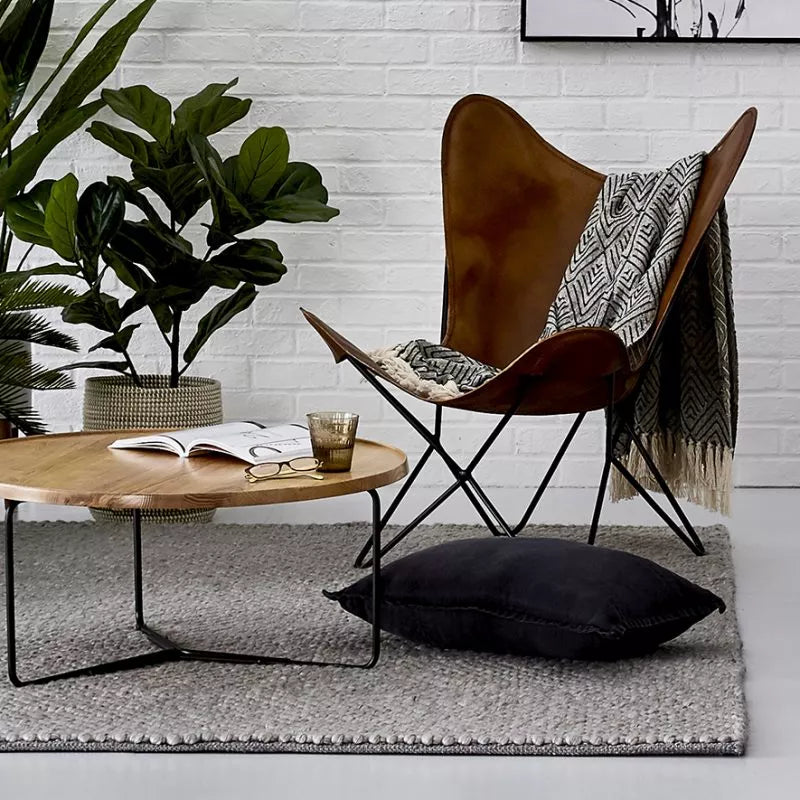Butterfly Chair Goat leather Brown