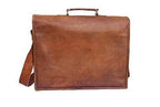 CraftShades Leather Satchel Briefcase, 15" Laptop Messenger Shoulder Bag for Men By CraftShades