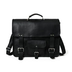 Craftshades – 11*15″ Single Pocket Handcrafted Messenger Goat Leather Bag - Black Color | 100% Genuine Leather