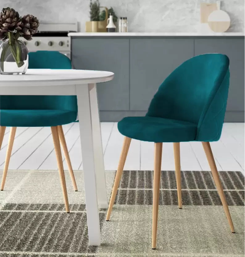 Bar Stools Modern Velvet Swivel petrol blue color