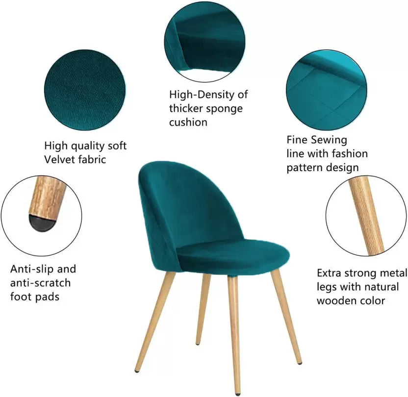 Bar Stools Modern Velvet Swivel petrol blue color