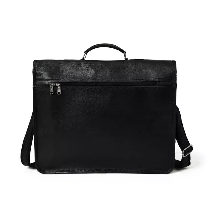 Craftshades Classic Black Goat Leather Messenger Bag