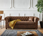 Craftshades Vintage Brown Chesterfield 3 Seater Sofa