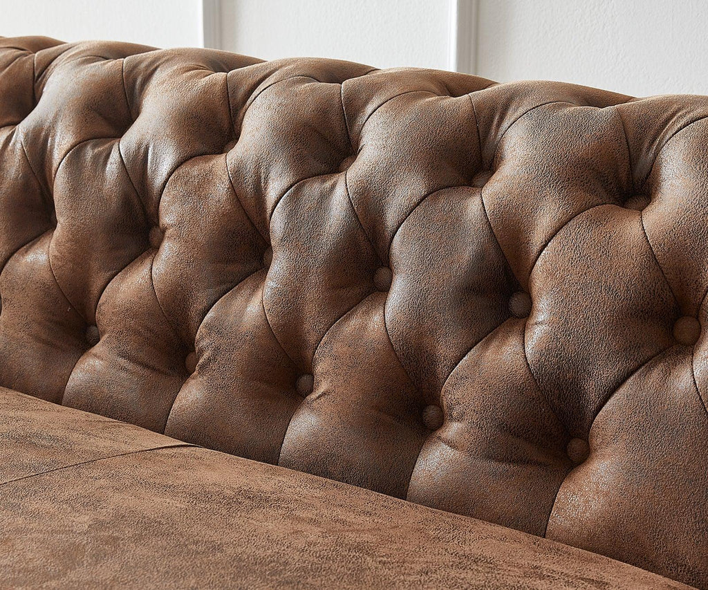 Craftshades Vintage Brown Chesterfield 3 Seater Sofa