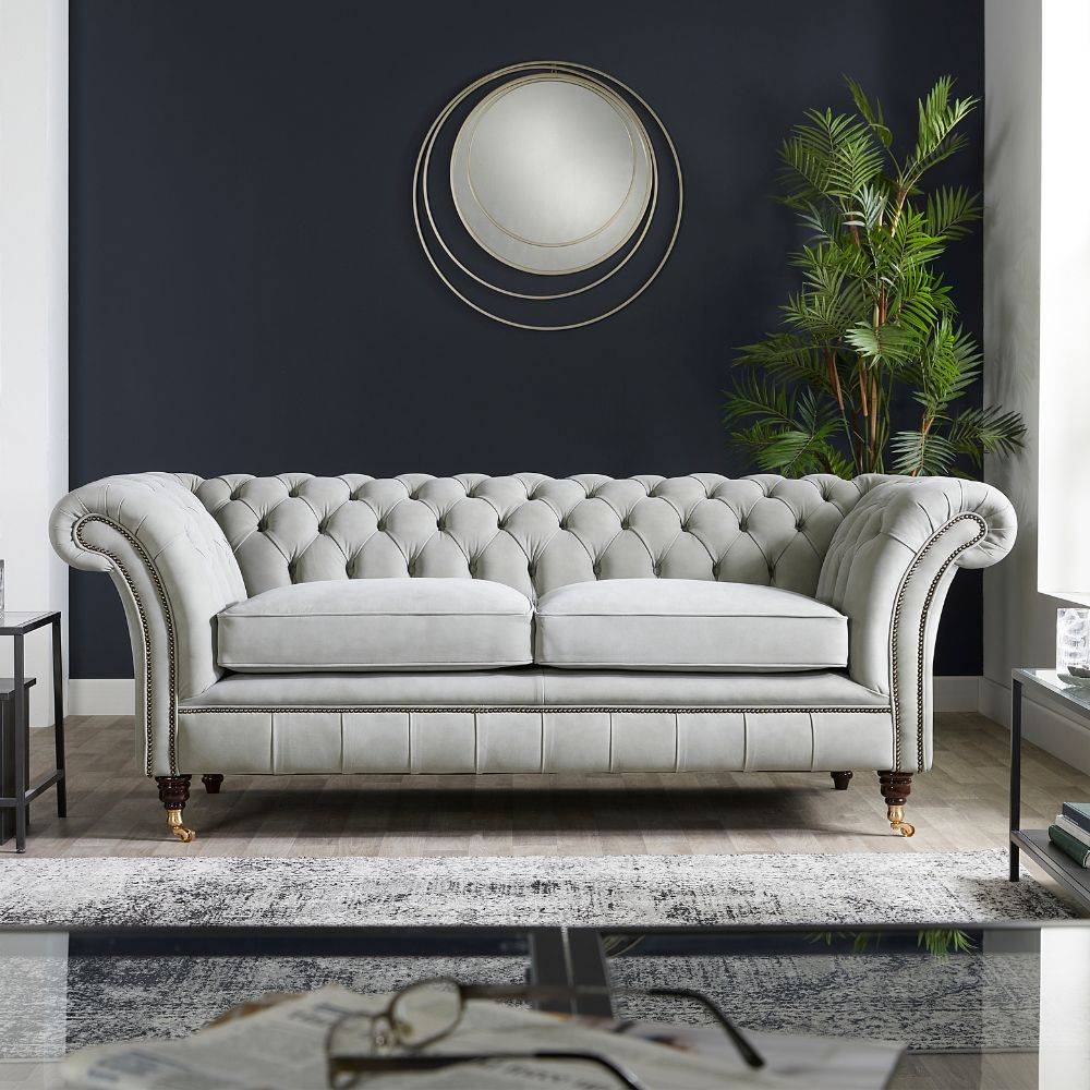 Drummond Tufted Leather Chesterfield Sofa