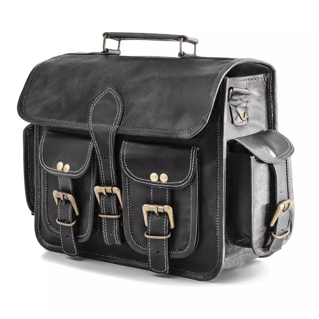 Craftshades Road Runner Black Leather Bike Bag