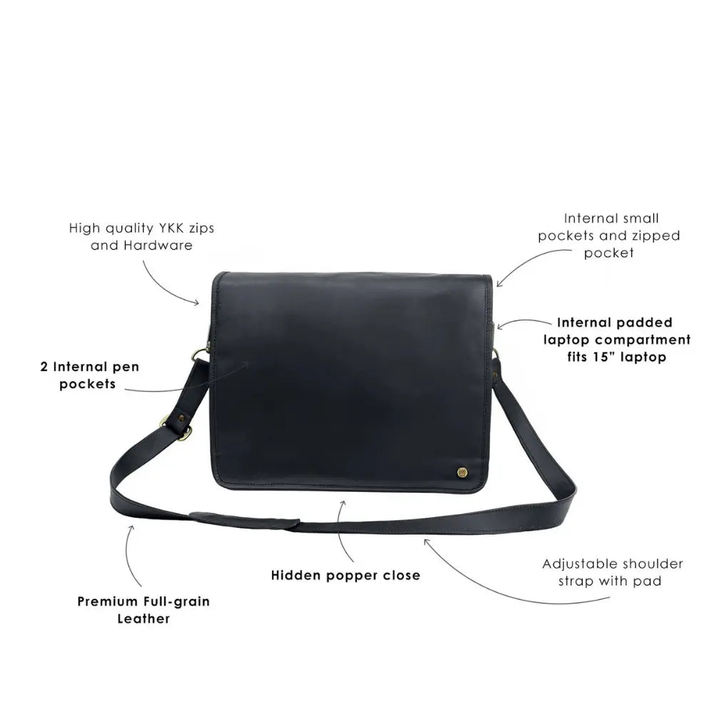 Craftshades - 10x13 Vintage Leather Crossbody for Men