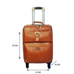 Leather Trolley Travel Bag Weekender Overnight Light Brown Leather Bag With Four Wheels Leather Cabin