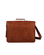 Craftshades - 10*13" Expandable Handcrafted Vintage Goat Leather Bag | 100% Genuine Leather