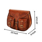 CraftShades -9*11 Inch cross body double pocket sling goat leather bag for boys &amp; girls