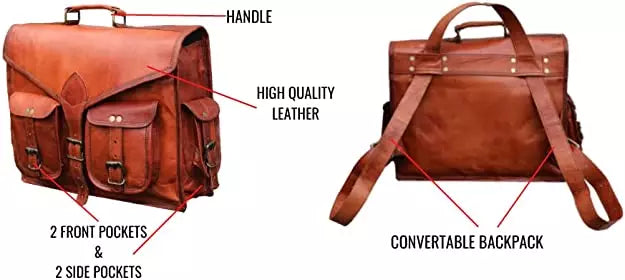 Craftshades - 100% Genuine Leather Work Bag for Men