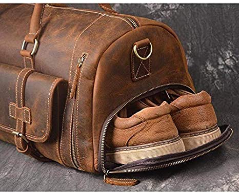 Craftshades Vintage Leather men's Travel Duffle luggage Bag