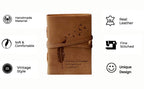 CraftShades - Leather Diary Embossed With Leaf of Tree &amp; a Quote Antique Handmade Leather Bound Diary cum Notepad for Men and Women Plain Paper of 5×7 Inch Size 240 Pages Perfect for Travel Diary
