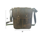 Craftshades -9 inches Green Colour Double Strip Buffalo Leather Sling Bag | 100% Genuine Leather