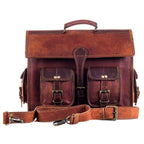 Craftshades – 4 Pockets 15″11 Vintage Shaded Handcrafted Briefcase Bag | 100% Genuine Leather
