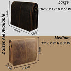 Craftshades Leather Men Laptop Messenger Full Flap Messenger Briefcase Bag 16 inch