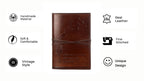 CraftShades - Refillable Leather Diary - Feather with Birds, Leaf of Tree Embossed with Quote 125 GSM Plain 200 Papers Notepad for Men and Women - Size 6 x 8.5 Inch (Leaf Embossed)