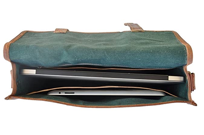 Craftshades - 13 inch Handcrafted Front Pocket Leather Bag for Unisex | 100% Genuine Leather
