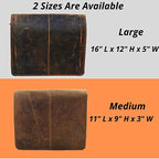 Craftshades Leather Men Laptop Messenger Full Flap Messenger Briefcase Bag 16 inch